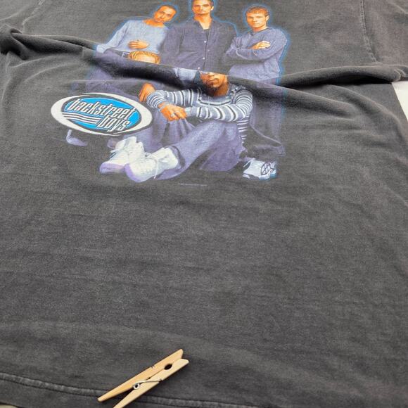 Vintage Backstreet Boys T Shirt Men Large Rare 90s Fade Distress Double Side BSB - Picture 7 of 12